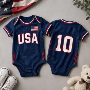 Custom #USA Unisex Baby Bodysuit | Custom Name Soccer Baby Outfit | #USA Football Fan Gift | Newborn Sports Jersey Onesie