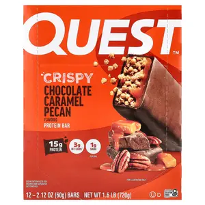 Quest Nutrition Protein Bar, Crispy Chocolate Caramel Pecan, 12 Bars, 2.12 oz (60 g) Each