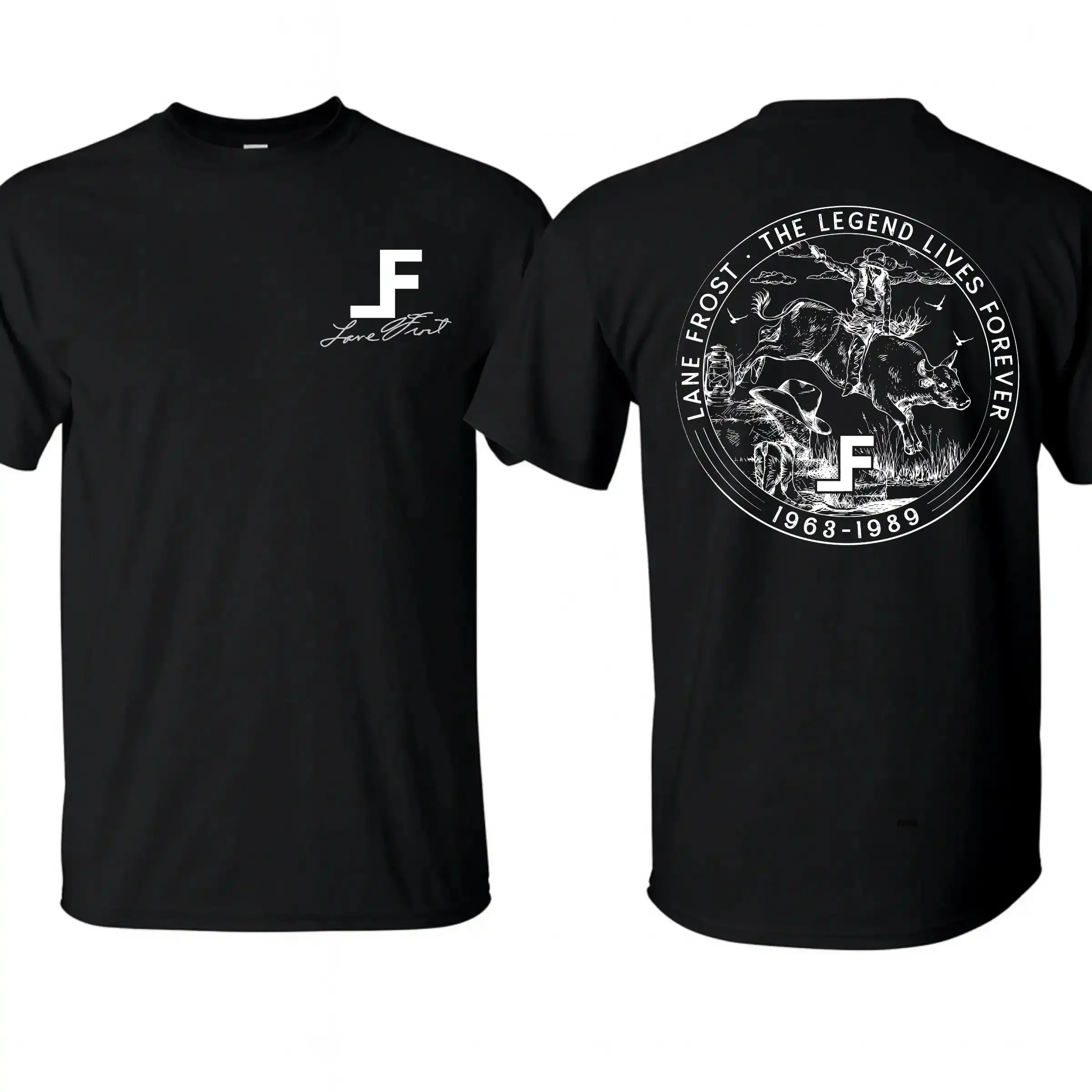 Lanefrost T-Shirt, Vintage Bull Rider Shirt, Retro Rodeo Cowboy Tee, Legend Lives Forever LF Merch 2 sided TShirt, Gift For Him, Western Outfit, MADE IN USAUnisexTshirt  VintageTee