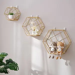 Nordic-style wall-mounted storage rack for the living room, an innovative home wall-mounted storage device, suitable for bedroom wall decoration, enabling a suspended storage design.