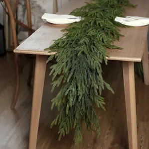 6FT Artificial Norfolk Pine Garland, Real Touch Greenery for Christmas Decor