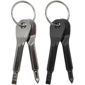 Pocket Screwdriver Set (Pack of 2) - EDC Keychain Tool for Small Projects & Furniture - Compact & Ergonomic Flat Head & Phillips - 2 Colors