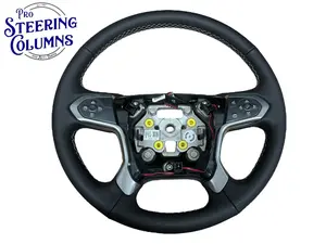 2014-2019 GM Silverado Sierra Tahoe Suburban Yukon Black Leather Steering Wheel New OEM