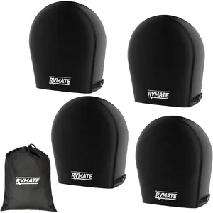 RVMATE RV Tire Covers, Wheel Cover (4 Pack) Fits 27"-29" Diameter Tires, Waterproof Anti-UV Black Tire Covers RV Accessories for Truck/Trailer/Car