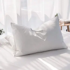 Goose Feathers Down Pillow Queen Size, Hotel Quality Fluffy Bed Pillow, Soft Pillow for Sleeping, Organic Cotton Cover(20x28”, Pack of 1)