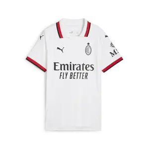 PUMA Womens Ac Milan Away Collared Short Sleeve Jersey Replica Casual - White