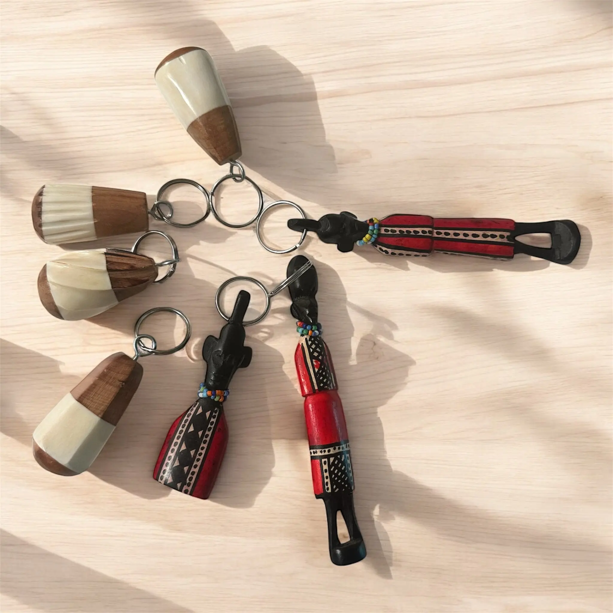 Wooden Handmade Keychains – Assorted Designs | Made in Uganda
