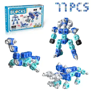 iLacven Interlocking Building Blocks Set - Robot & Creative Construction Brick Models Kit, Educational Recreational Collector-Worthy Evergreen DIY Toy for Unrestricted Design
