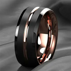 A stylish and gorgeous rose gold titanium steel ring for men, wedding ring Jewelry Fine