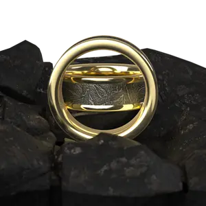 Men's meteorite gold ring- solid meteorite men’s ring