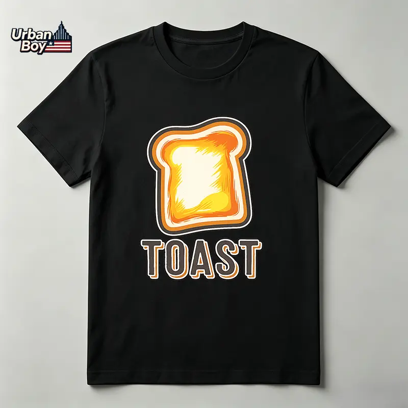 100% Cotton Funny Toast Graphic Tee, Cute Breakfast Food T-Shirt, Unisex Crew Neck Short Sleeve Casual Graphic Shirt for Men and Women backtoschool