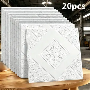 20pcs High-Quality Self-Adhesive Decorative Wallpaper Peel and Stick, Easy to Cut, Pattern Design, Suitable for Living Room, Bedroom, Kitchen, Restaurant, Ceiling