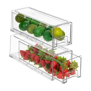 Sorbus Clear Small Stackable Pull Out Drawers