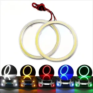 2pcs 80mm/3.1in Car Angel Eyes LED Fog Light, Car Halo Ring Lights, Universal 12V Car Decorative Light, Car Exterior Light for Decoration