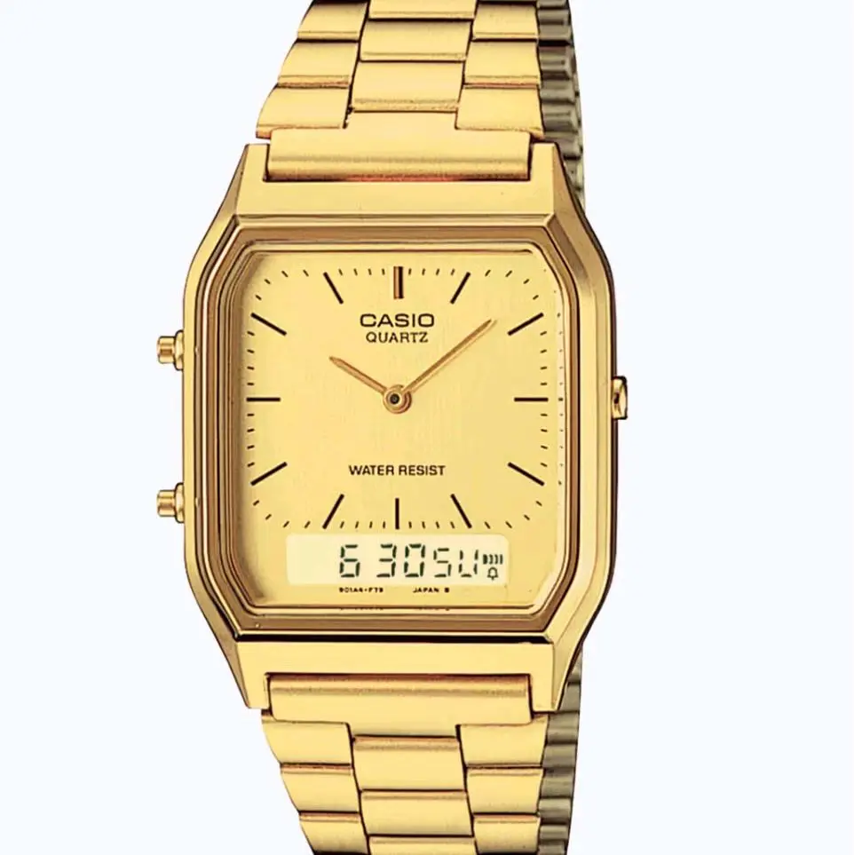 AQ230GA-9D brand new Casio Gold classic vintage multi time men' s classic watch