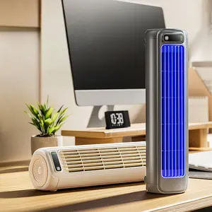 New Leafless Air Conditioner Fan, Rechargeable Bladeless Fan, Wall-Mountable with Hooks, Standing Design, Multi-Scene Use, 24h Silent Operation, Ideal for Living Room, Bedroom, Kitchen