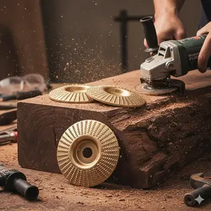 High Precision Rotary Grinding Disc Hardened Wood Carving Blade Multi-Power Mill Wheel Cutter Durable Shaping Tool Compatible with 6mm Shaft Angle Grinder for Wood Sculpting Sanding Trimming Cutting