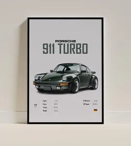 Porsche 1976 911 Turbo Poster - 911 Turbo Print - Car Print - Car Wall Art - Car Poster - Boys Room Decor