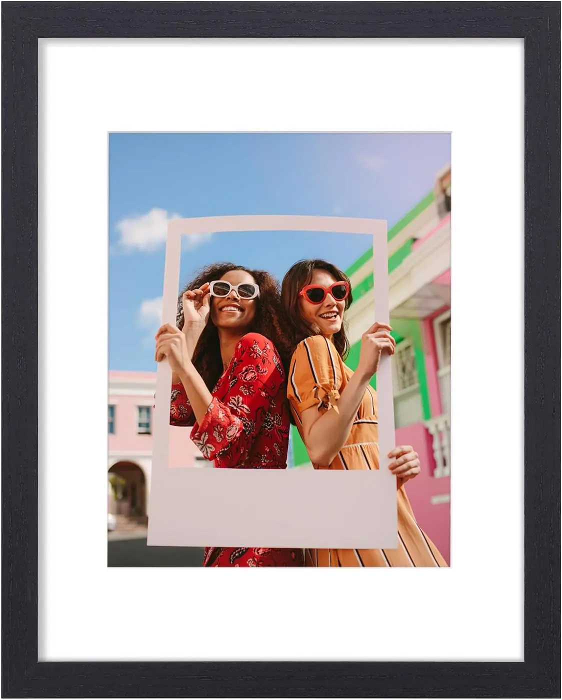New Deal - 11x14 Picture Frame Display 8x10 with Mat or 11x14 Without Mat Photo Frame for Wall Mounting Black 1 Pack with Shatter Resistant Plexiglass and Versatile Picture Size Options