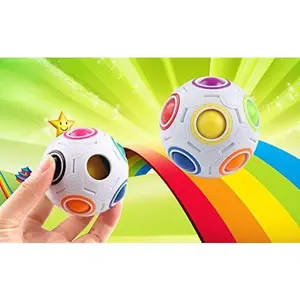 Coogam Rainbow Puzzle Ball with Pouch Color-Matching Puzzle Game Toy Stress Reliever Magic Ball Brain Teaser for Kids and Adults, Children, Boy, Girl Holiday 6  month  old  christmas  gifts toddler  toys sensory ball  9  olds stacking  ring interactive ra