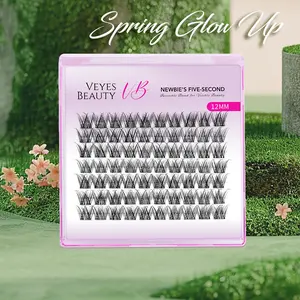 VEYESBEAUTY LuxeBold 10mm-18mm Cluster Lash Single Length Invisible Band Wispy Lightweight Softness Weightless Makeup Eyelash Extensions