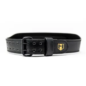 HOSSTILE Leather Weightlifting Belt - 7mm Thick, Double-Prong Buckle for Bodybuilding & Powerlifting