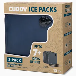 CUDDY Reusable Ice Packs for Coolers - 3 Pack - Premium Long Lasting Freezer Packs for Ice Chest & Camping