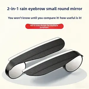 Car Rearview Mirror Rain Visor Small Round Mirror Integrated Reflective Blind Spot Mirror Reverse Backup Auxiliary Waterproof Shield Automotive Car Accessories