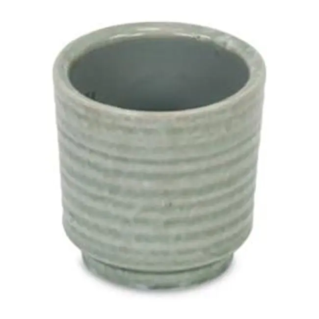 Cheungs 5658GRN Celadon Rippled Green Ceramic Planter for Room Decor, Home Improvement & Garden Supplies