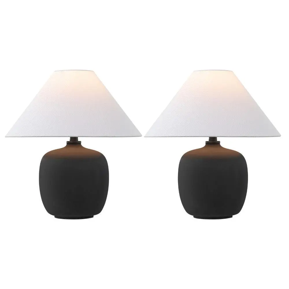 Delphi 18.25" Minimalist Scandinavian Resin/Iron LED Table Lamp