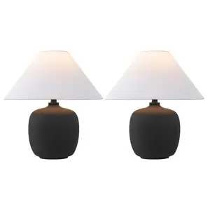 Delphi 18.25" Minimalist Scandinavian Resin/Iron LED Table Lamp