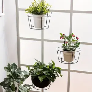 5pcs Flower Stand Iron Rail Balcony Round Hanging Green Carrot Potted Succulent Pot Plant Hanging Flower Stand Hanging Plant Hanger