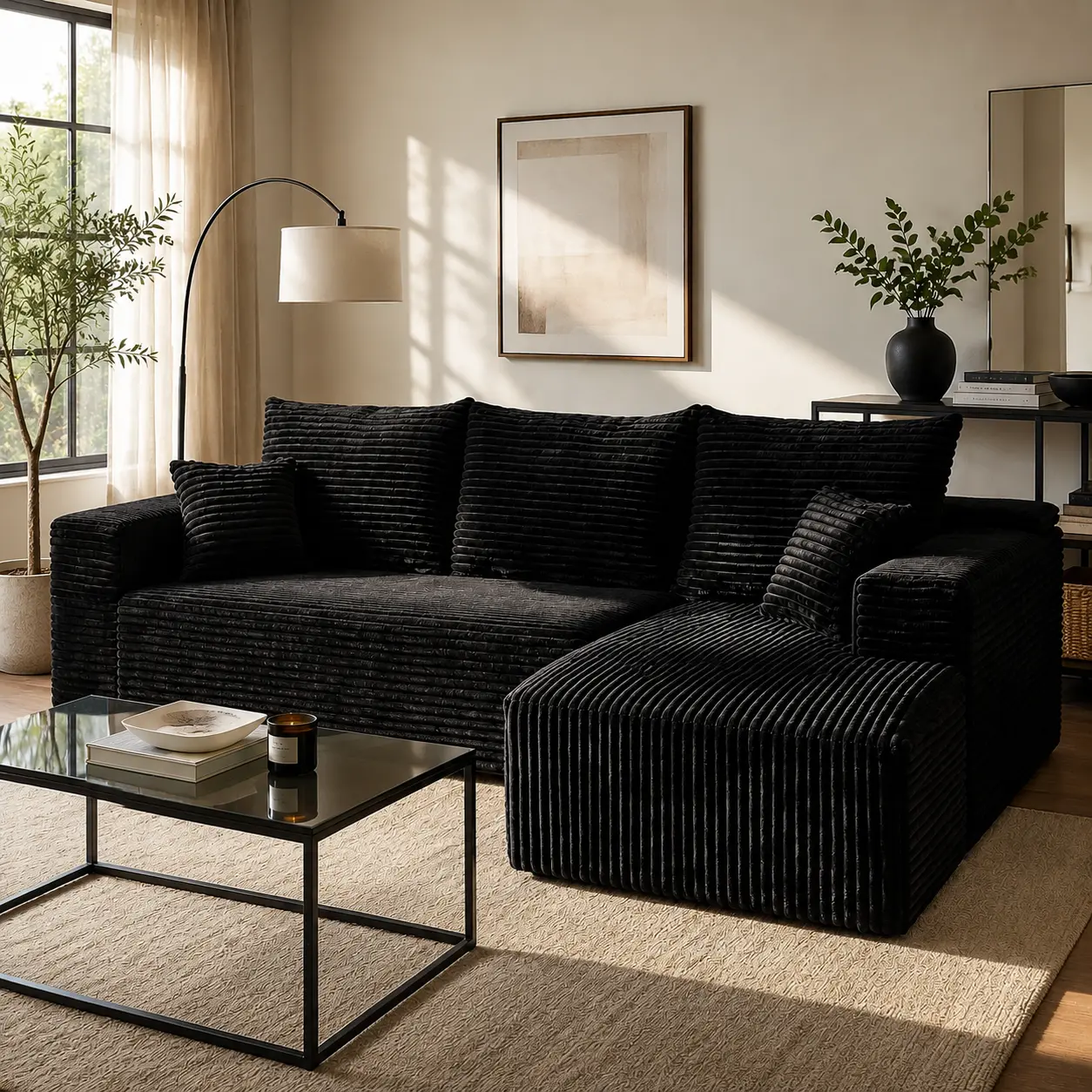 96" l-shaped Sectional Sofa for Living Room, Modern Chenille Couch with Deep Seat Design, Oversized Modular Boneless Sofa, Comfortable Upholstered Sofa Set, No Assembly Required, Minimalist Lounge Furniture L shapes of a
