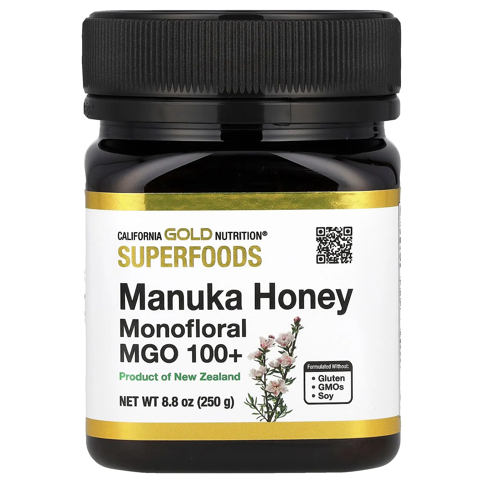 California Gold Nutrition Superfoods, Manuka Honey, Monofloral, MGO 100+, 8.8 oz (250 g)