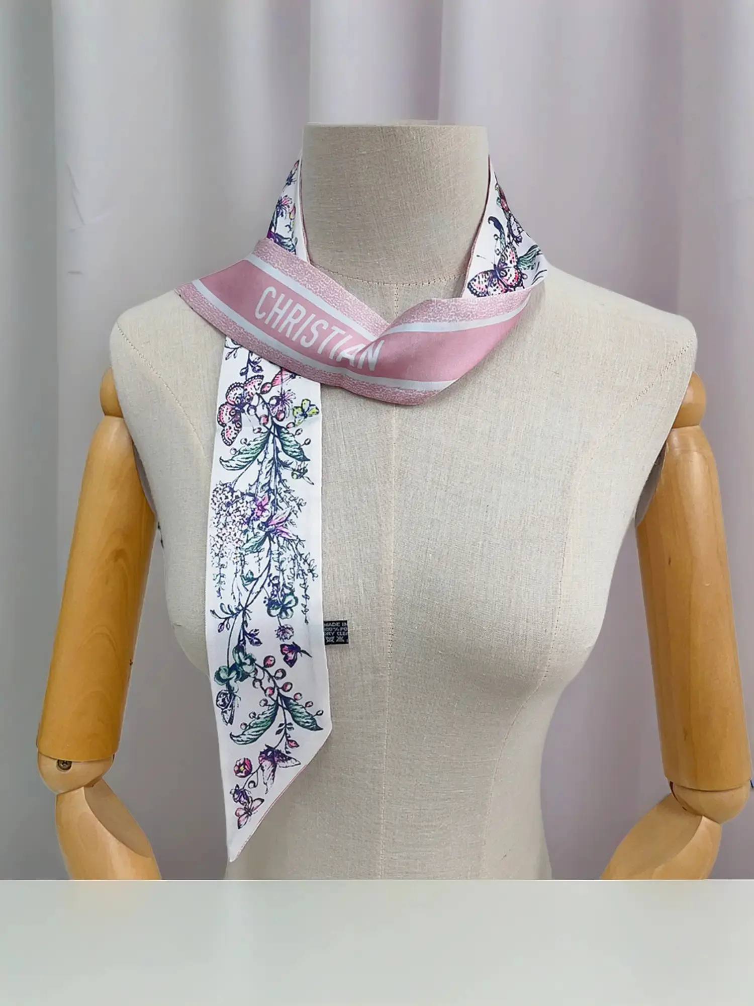Spring new versatile Tarot plant floral women's fashion long ribbon scarf wrap neckerchief