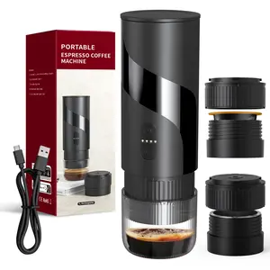Portable Electric Espresso Maker, Rechargeable Coffee Machine for Office and Travel, Compatible with Capsules and Ground Coffee