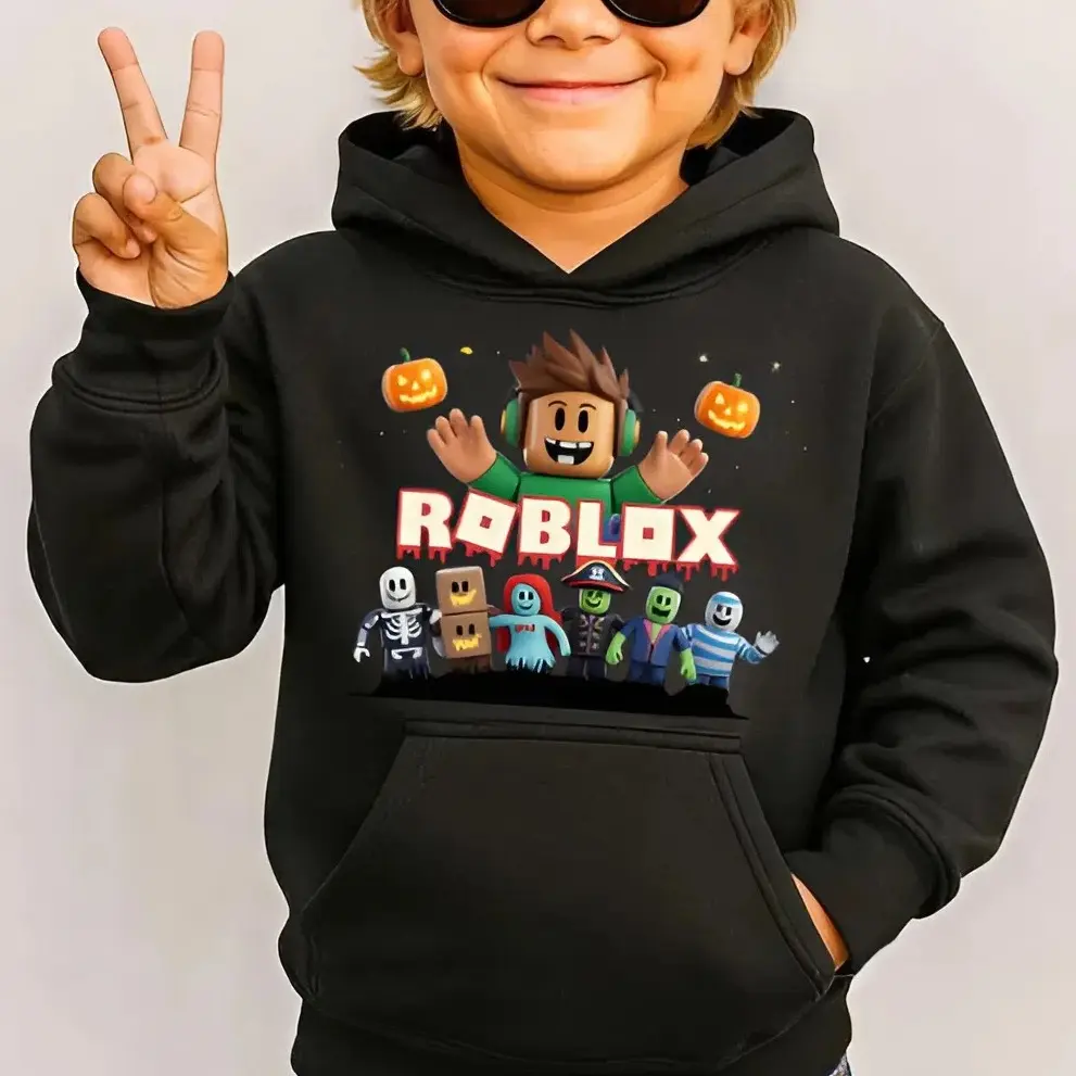 Spooky Roblox Halloween Hoodie for Youth – Cute Gamer Tee, Sweatshirt, Fun Halloween Outfit
