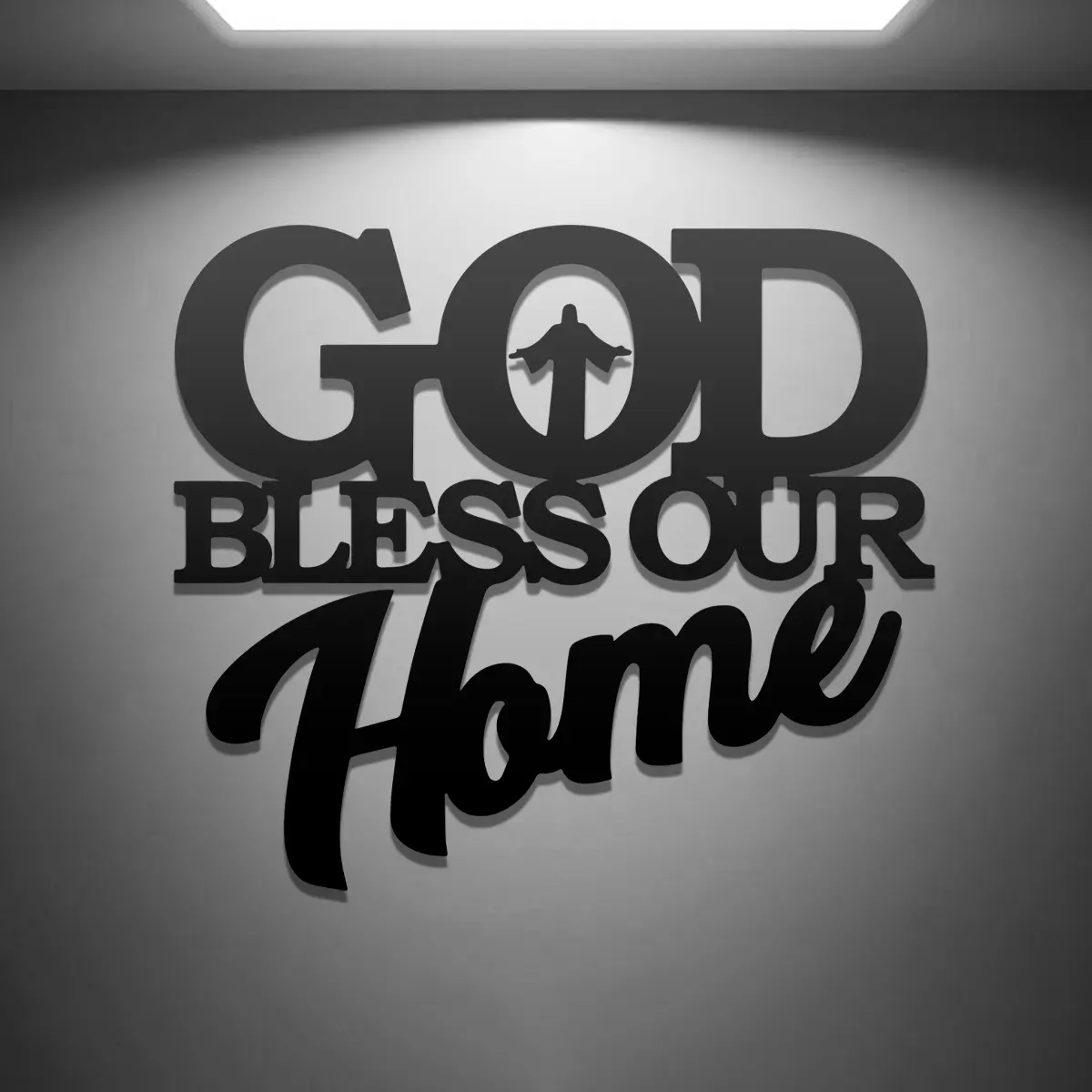 Religious "God Bless Our Home" Letter Design Iron Wall Ornament, 1-Count Creative Wall Hanging Decor for Living Room, Bedroom Home Supplies, Ornaments
