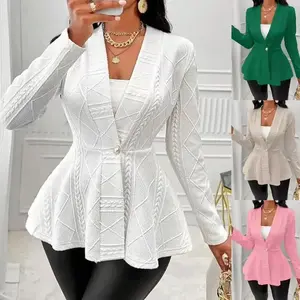 Women’s business casual suits, women’s blazers, women’s jackets, single-button textured jackets