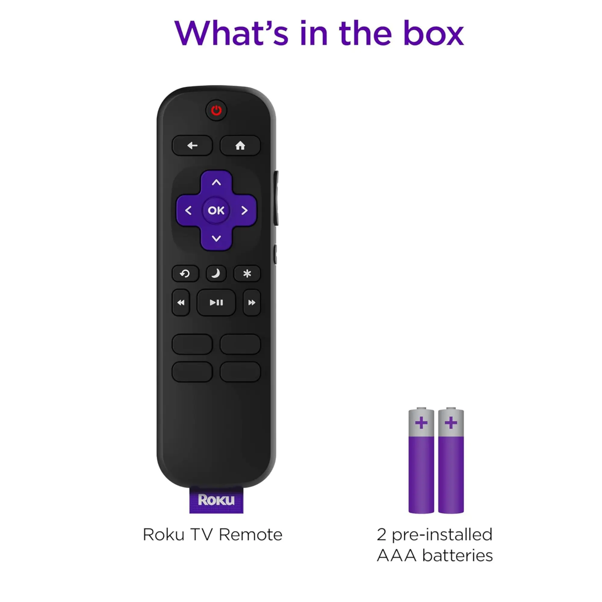 Roku TV Remote Control (Official Manufacturer Product) - Simple Setup, & Pre-Set App Shortcuts - Replacement Remote Compatible with RokuTV Models ONLY (Not Roku Players)