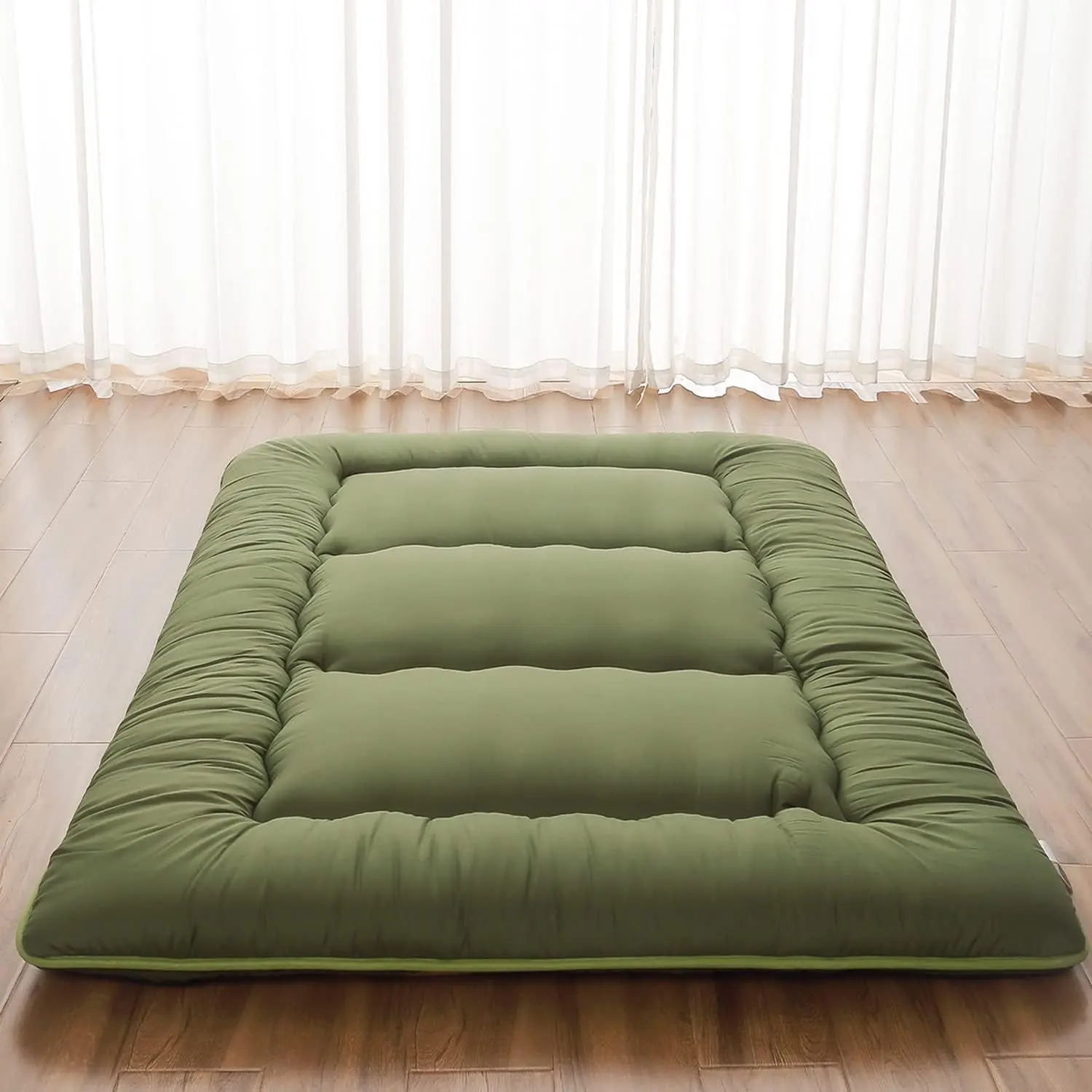 Twin Futon Mattress Portable Roll-Up Thick Tatami Style with Memory Foam & Polyester Filling for Versatile Comfort