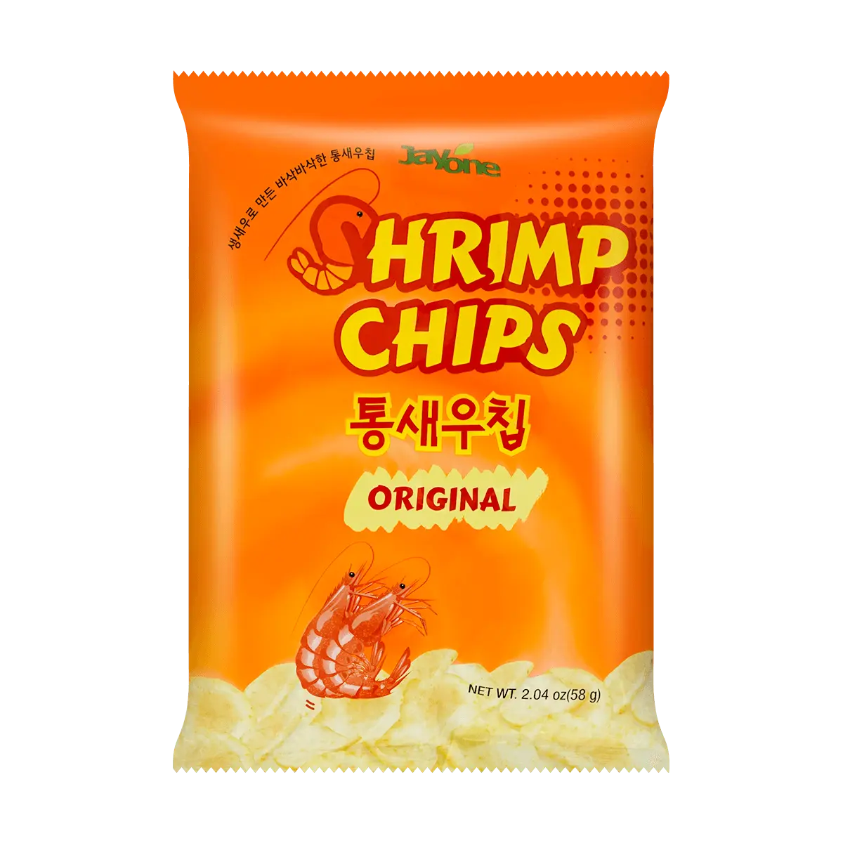 JAYONE Korean Shrimp Crackers - Original Flavor, 58g - Crispy Seafood Snack
