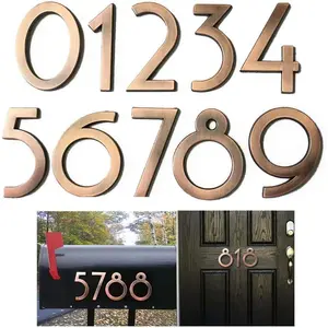 10 Pack Mailbox Numbers 0-9, 2.76 Inch High, Door Address Numbers Stickers for Apartment, House, Room, Office, , , Bronze  Process Number Sign