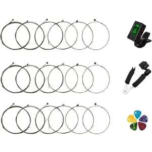 Electric Guitar Strings 3 Full Sets and Tuner, 3 in 1 Restringing Tool, Picks