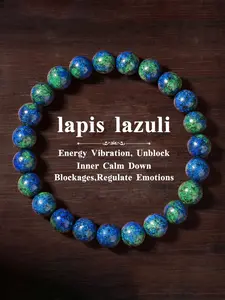 Handmade Lapis Lazuli Crystal Beaded Bracelet, High Quality Bracelet, Unisex Fashion Accessory for Daily Wear, Meditation and Energy Healing Gift