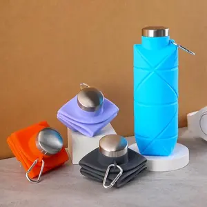 Portable Silicone Tumbler. Portable Silicone Water Bottle.  Lightweight Cup for Outdoor Camping Hiking, Foldable Leak Proof Sports Drinkware with Handle, Washable Reusable Mug, Collapsible Silicone Outdoor Cup – Portable, Leak-proof & Eco-friendly