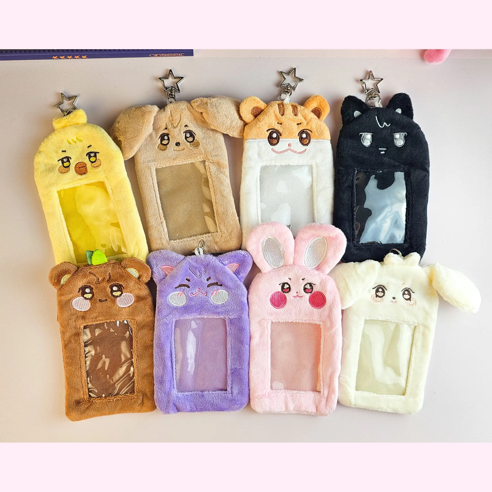 Animal Plushie Photo Card Holder Kpop Gift Soft Cuddly Material for Storing Displaying Photo Cards