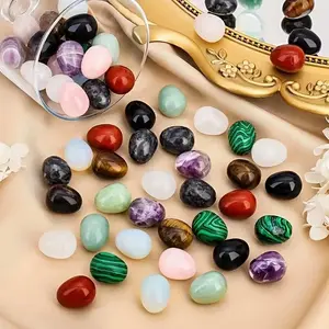 6pcs of Easter Egg Stone, Crystal Polished Stone, DIY Decoration, Suitable for Home Decoration, Desktop Ornaments, Aquarium Decorations, Holiday Gifts for Family And, Birthday Gifts