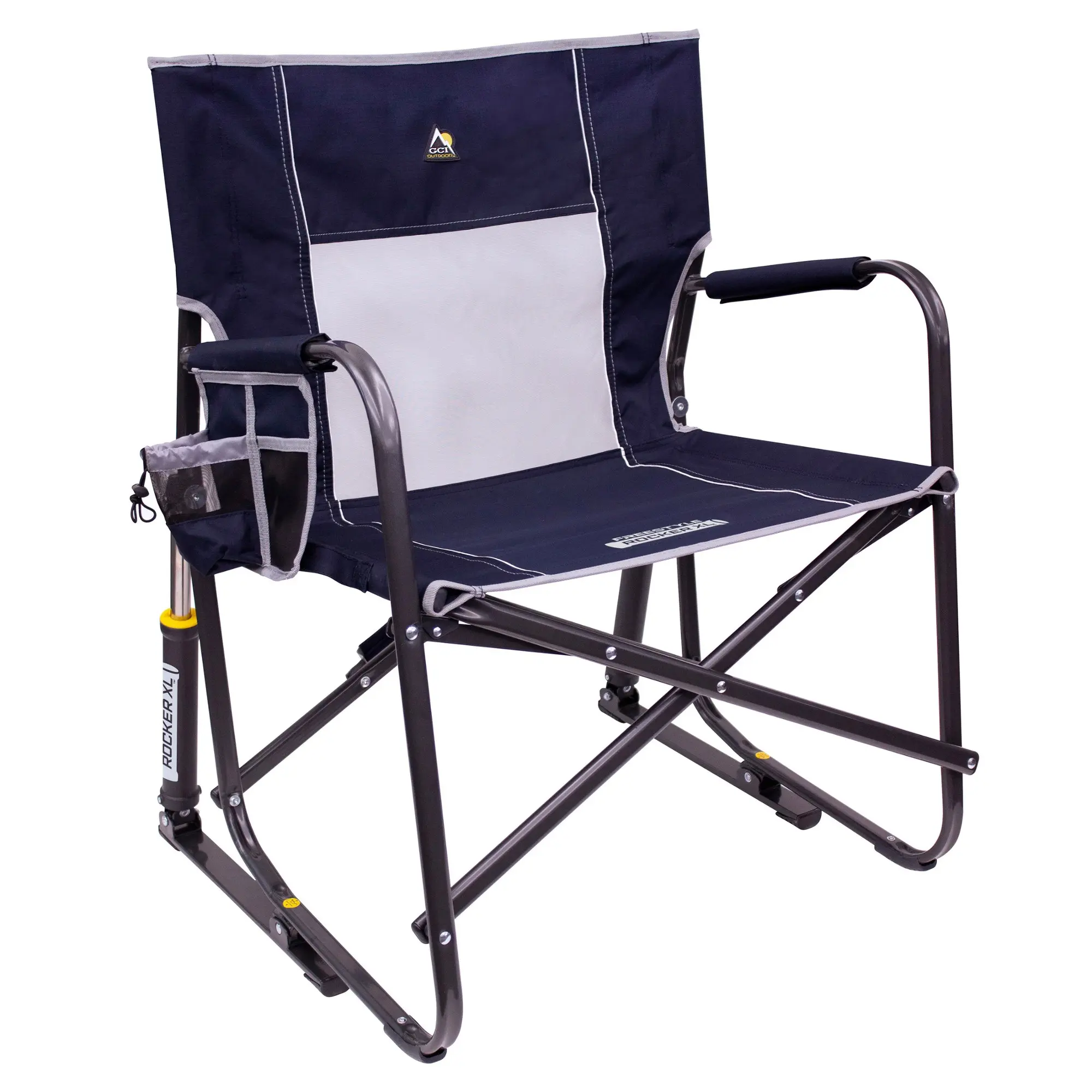 GCI Outdoor Freestyle Rocker XL Heavy Duty Folding Rocking Camping Chair, Blue NEW SALES