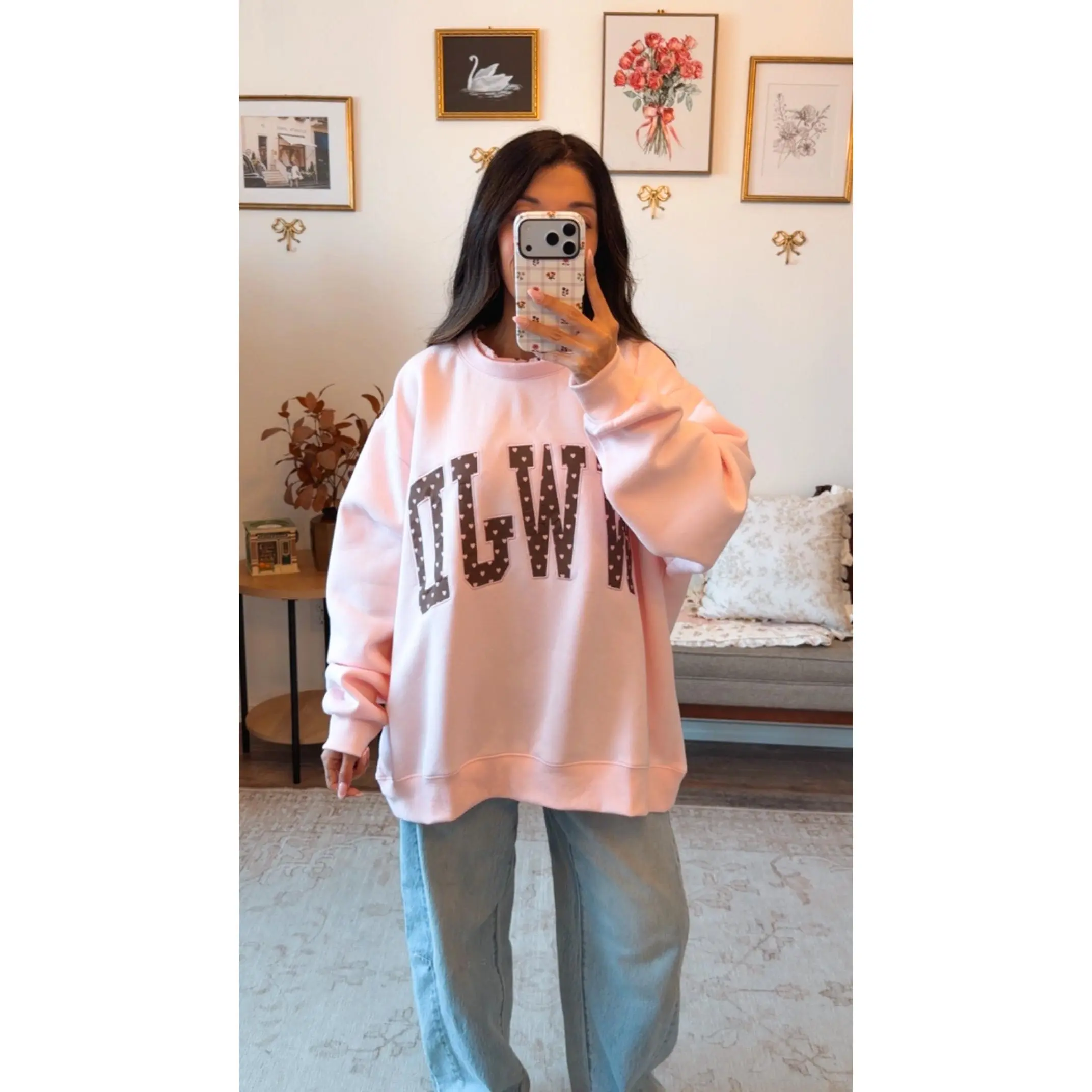 Women's Sweetheart WWJD Hoodie, Casual Oversized Pullover Tops, Comfortable Womenswear Sweatshirt